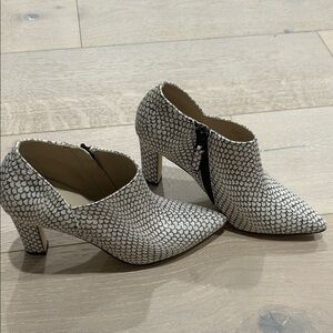 Cole Haan Women's Textured Black and White ankle booties